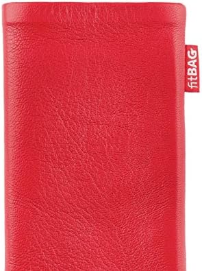 Калъф за носене-калъф fitBAG Red Beat, изработена по поръчка за Vivo Y20 (2021) | Произведено в Германия | чанта за Носене-калъф от фина кожа Nappa, с подплата от микрофибър за почист?