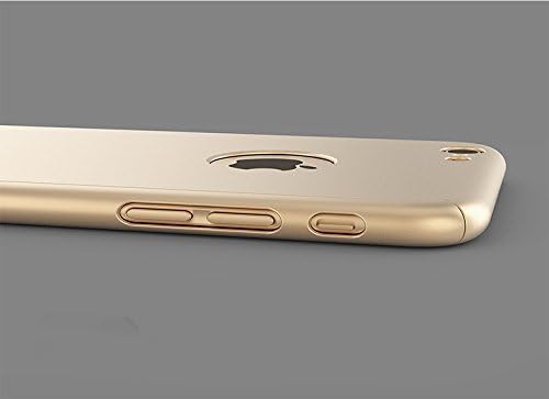Калъф за iPhone7 ултра тънък, напълно покриващи на корпуса, Хибриден Твърд пластмаса с предпазно фолио от закалено стъкло за Apple iPhone7 4,7 (златен)