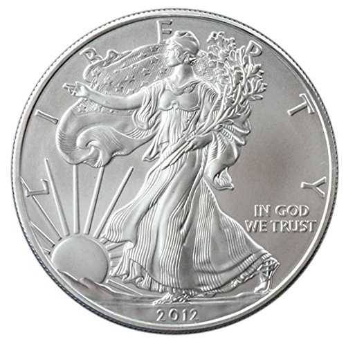 2012-1 Унция американски Сребърен Орел с нисък фиксиран лихвен процент за доставка. 999 тънки сребърни долара, като не се търгуват на монетния двор на САЩ