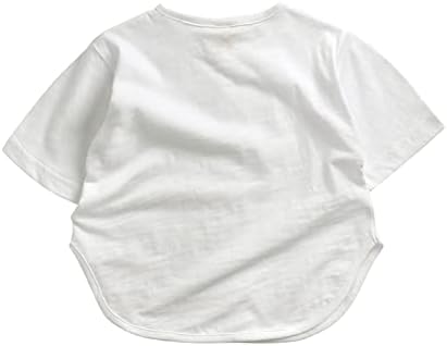 Тениска на Половин Ден, Рожден ден, за Малко Момчета, Къса Класическа Свободна Тениска с Мек Ръкав Прилеп, Однотонная Тениска За Момчета,