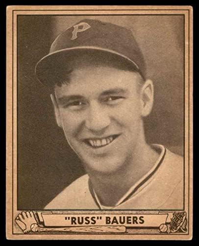 1940 Игра топката # 219 Раси Бауърс Питсбърг Пайрэтс (Бейзболна картичка) VG Пирати