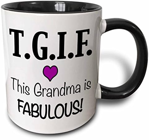 3dRose TGIF Тази страхотна баба, Двуцветен чаша, 11 грама, Черно / лилаво