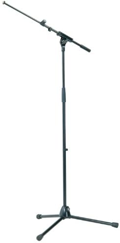 K&M Konig & Meyer 21080.500.55 Штативная стойка за микрофон с Телескопична стрела | Регулиране на височината на съединител | Замък Soft-Touch | Конструкция на сгъване на краката | Осно