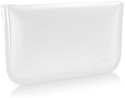 Калъф BoxWave за Huawei У 7 Pro 2019 (Case by BoxWave) - Луксозни Кожена чанта-месинджър, Дизайн своята практика-плик от изкуствена кожа за Huawei У 7 Pro 2019 - цвят Слонова кост, Бял