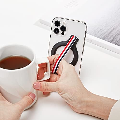 Стойка за телефон Sinjimoru с магнитна вълна лента, за своята практика Apple MagSafe, подвижни държач за каишка за телефон MagSafe, който е съвместим с iPhone 12 Pro и iPhone 13/14 серии. Дръж?
