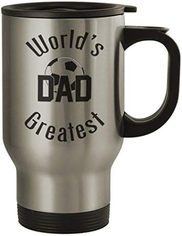 Най-големият футболен татко на света Middle of the Road #284 - Сребърен Пътна чаша с Тегло 14 грама с приятно чувство за Хумор