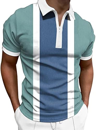 Мъжка Класическа Риза Поло С Къс Ръкав, Тениска С Яка В цвят Блок, Ежедневни Работна Спортна Риза За Голф, Голяма, Висока Риза с къси ръкави