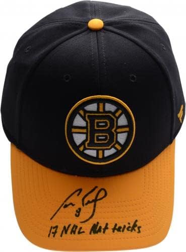Черна бейзболна шапка на Фанатикс с автограф Кэма Нийли Бостън Бруинс и надпис 17 хеттрик триков в НХЛ - №8 в ограничена серия от 8 футбол