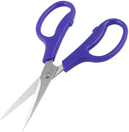 Ножици X-DREE за домашния офис със синя дръжка и Метален нож За Шиене, Прави Ножици за хартия 6,7 (Oficina en el hogar Mango azul Hoja de metal Papel de costura Tijeras rectas 6,7' '