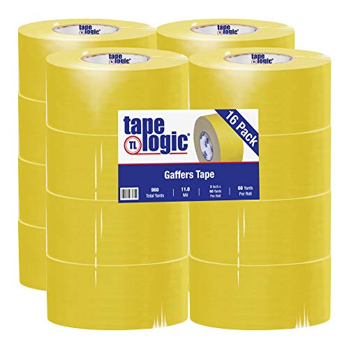 Залепваща лента Лента Logic® Gaffers, 11,0 Mils, 3 x 60 ярда, жълто, 16 бр /кутия за дискове