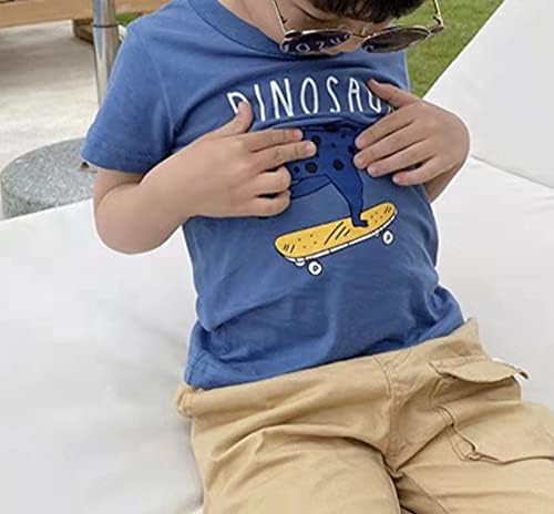 xiaokea/ Облекло за момчета, Тениски с къс ръкав за Малки Момчета, Комплекти от 2 теми, Детски Блузи с Динозавром/Лъв/Жирафа, Тениски,