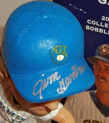 2004 ПИВОВАРИТЕ Джим Гантнер подписаха bobblehead РОА JSA COA АВТОМОБИЛ С Автограф Gumby - Фигурки на MLB С автограф