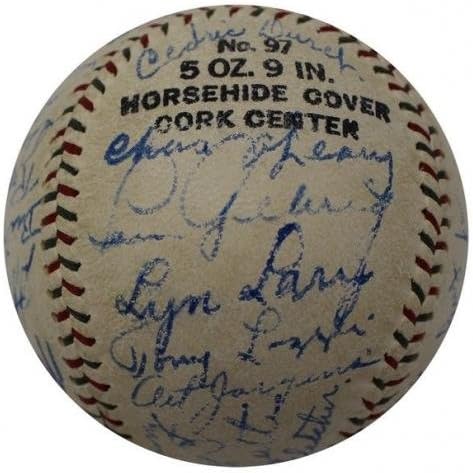 Най-добрият отбор Ню Йорк Янкис от 1930-те Подписа договор с Бейбом Рут и Лу Геригом JSA COA - Бейзболни топки с автографи