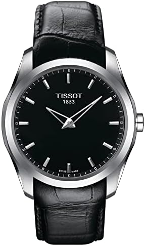 Мъжки швейцарски Кварцови часовници Тисо T0354461605100 с аналогов дисплей от Couturier Черен цвят
