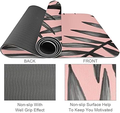 SDLKFRELI, Много дебело килимче за йога 6 мм, розов цвят, с принтом Дланта на ръката си, Екологично Чисти Постелки за упражнения от ТПЭ,