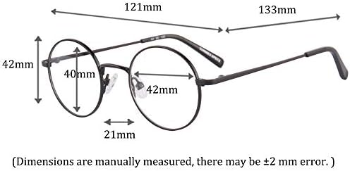 Студентски очила за късогледство, блокиране на синята светлина, в кръгла метална рамка MEDOLONG-JS1098(C1, антисиний, 250)