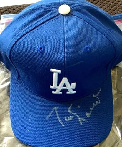 Томи Lasorda, Гари Шефилд, автограф с автограф, шапка LA Dodgers, шапка JSA - Шапки с автограф