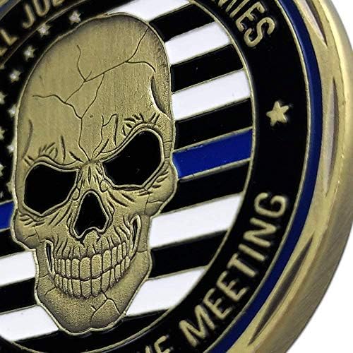 Тънка Синя Линия Сейнт Майкъл Полицията не се поддават на Монетата Правоохранителни органи Монета на Черепа