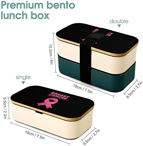 Месец на информираността за рака на гърдата Двупластова Кутия за обяд Bento с Набор от ястия Штабелируемый Контейнер за Обяд Включва