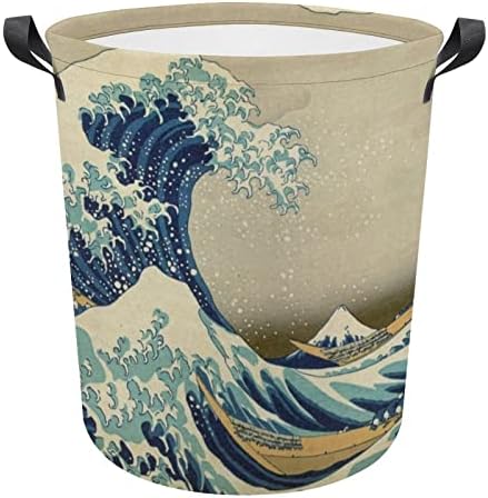 Кошница за дрехи The-Great-Wave-Kanagawa Кошница за дрехи С Дръжки Сгъваема Кошница За Съхранение на Мръсни Дрехи, Чанта За Спални, Баня,