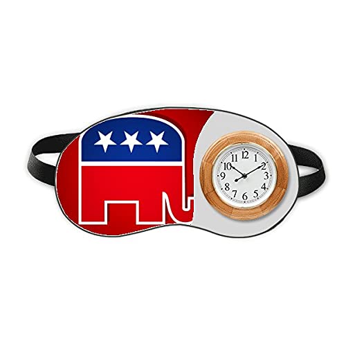 Емблемата На Американския Слон Републиканската Партия Sleep Eye Head Часовник Пътен Козирка На Кутията