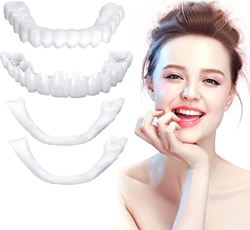 Изкуствени зъби, 2 бр., Фасети, Гнездо за зъбни протези за жени и мъже, Зъбни Фасети за Временно Възстановяване на зъбите на Горната