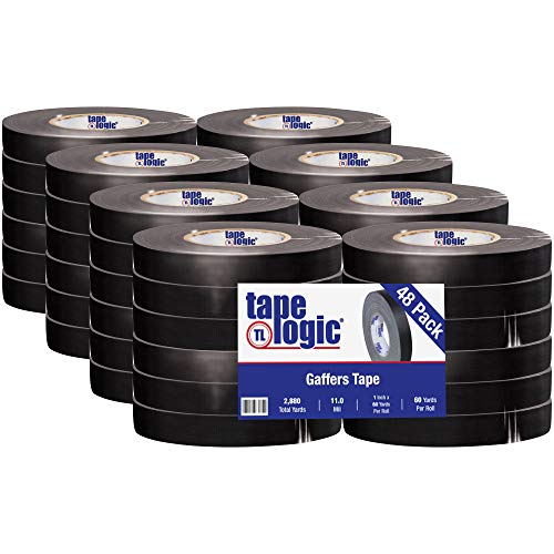Залепваща лента Лента Logic® Gaffers, 11 Mils, 1 x 60 ярда, Черна, 48 /Калъф с отстъпка за доставка от САЩ