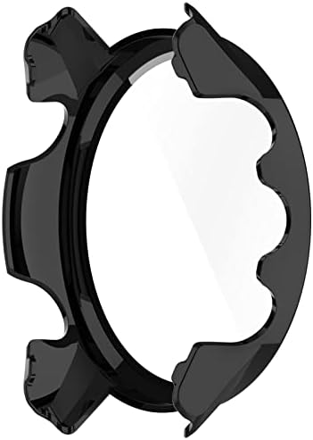 MOTONG PC Пълно Покритие Защитен Калъф за часовници, изработени от Закалено Стъкло, Протектор на екрана, Съвместим с Garmin Forerunner 955 (PC Black)
