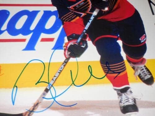 Цветна снимка с размер 8x10 с автограф Бретта град Хъл (в рамка и матово покритие) - Сейнт Луис Блус! - Снимки от НХЛ с автограф