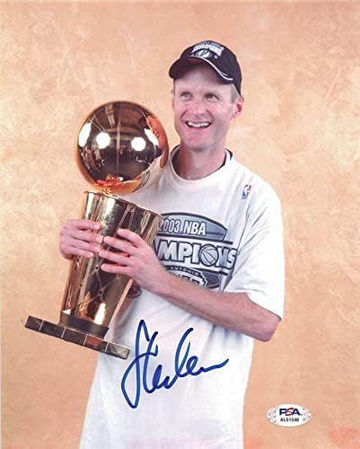 Стийв Кер, подписано снимка 8x10 PSA / DNA С автограф на Голдън Стейт Спърс - Снимки на НБА с автограф