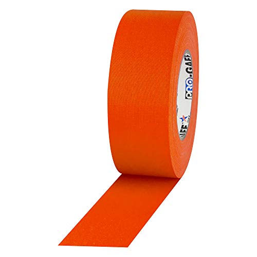 Тиксо ProTapes Pro Gaff ширина 2 инча от матова тъкан премиум-клас с гумено лепило, дължина 50 ярда x, флуоресцентно оранжево на цвят
