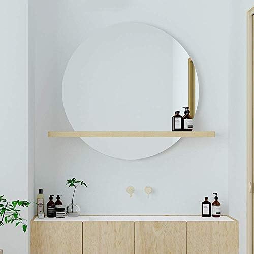 HTLLT Козметично Огледало за грим Огледало в скандинавски стил за Баня | Декоративно огледало за Баня | Кръгло огледало | Рафт за тоалетната,