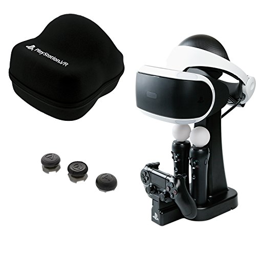 PowerA Charge & Display Station VR, Калъф за съхранение и Аналогови капачки за комплект безжичен контролер - PlayStation