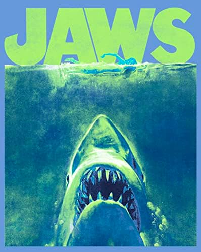 Тениска с неонови осветена Плакат JAWS Kids