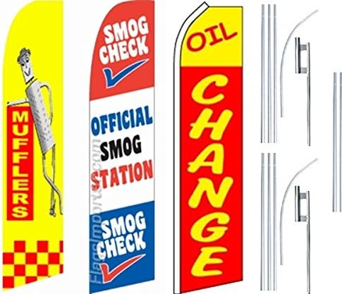 Услуги сервизи Super Flag 3 Pack & Poles-Ауспуси-Проверка за наличието на смог-Смяна на масло