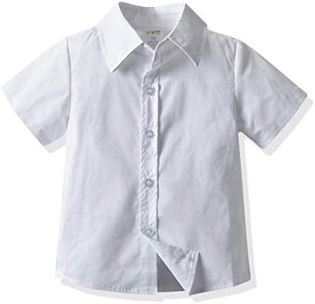 Облекло на Джентълмен За малки Момчета, Официално Кратък Комплект За Малки Момчета, Риза с Къси Ръкави за Деца + Панталони на Подтяжках
