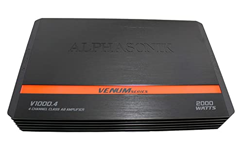 Alphasonik V1200.5 Серия Venum с мощност 2400 W, 5-Канален усилвател с чип Power Plant, 4-Лентови схема за защита, Мулти-канален мостов