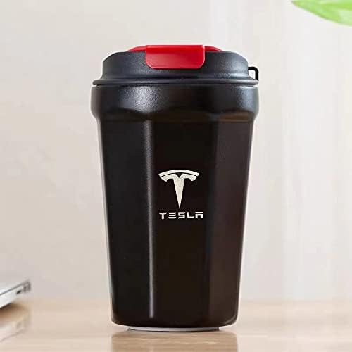 Пътна чаша с логото на автомобила tryztupo Черен цвят за топла или студена напитка, кафе или чай (fit Te-sla)