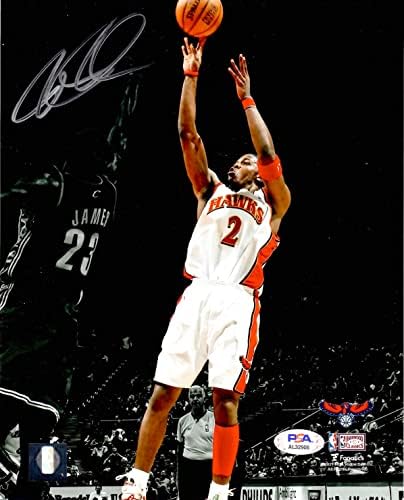 Джо Джонсън с автограф и подпис на 8x10 снимка NBA Атланта Хоукс PSA Brooklyn Nets