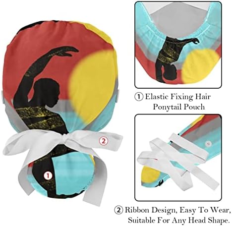 2 Опаковане на Работни шапки за еднократна употреба с пуговицей и тренировъчната лента Синьо С Регулируем Начесом, Шапки-Ексфолианти
