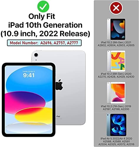 LTROP Нов калъф за iPad на 10-то поколение 2022 10,9-инчов, Калъф за iPad на 10-то поколение, Калъф за iPad 10 за деца, Здрав калъф с