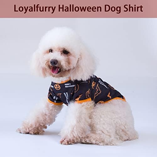 Loyalfurry Тениска за Кучета на Хелоуин с за тиква овесена Главата си, Ужасна Прилеп, Дрехи за домашни Любимци за Хелоуин Костюм за Малките